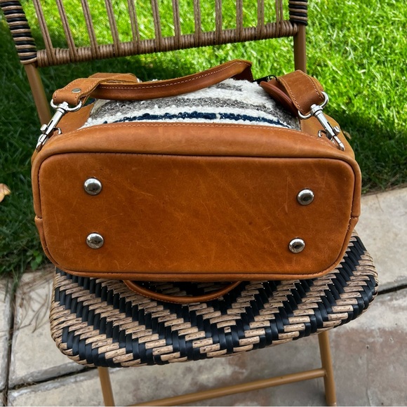 Humble Hilo Convertible Everyday Bag Leather and Wool Navy Gray Brown Backpack main image 4